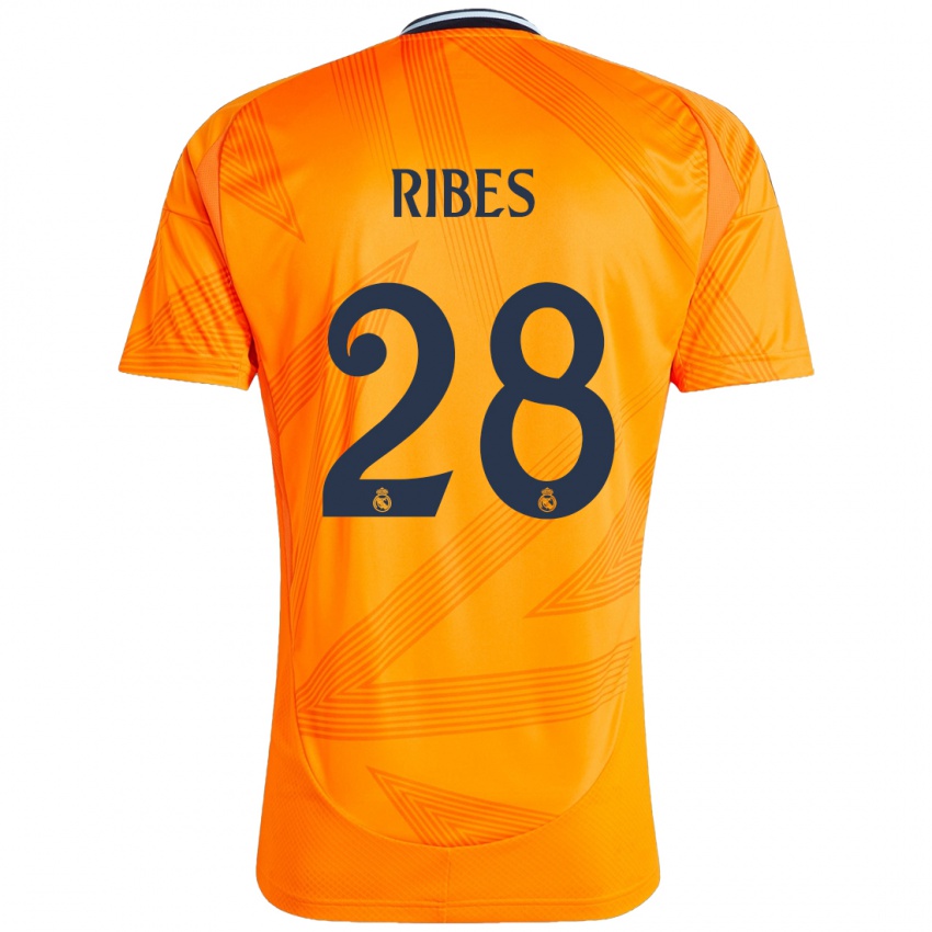 Bambino Maglia Kike Ribes #28 Arancione Kit Gara Away 2024/25 Maglietta