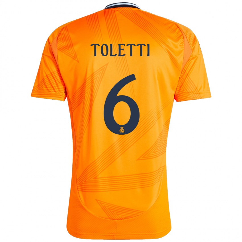 Bambino Maglia Sandie Toletti #6 Arancione Kit Gara Away 2024/25 Maglietta