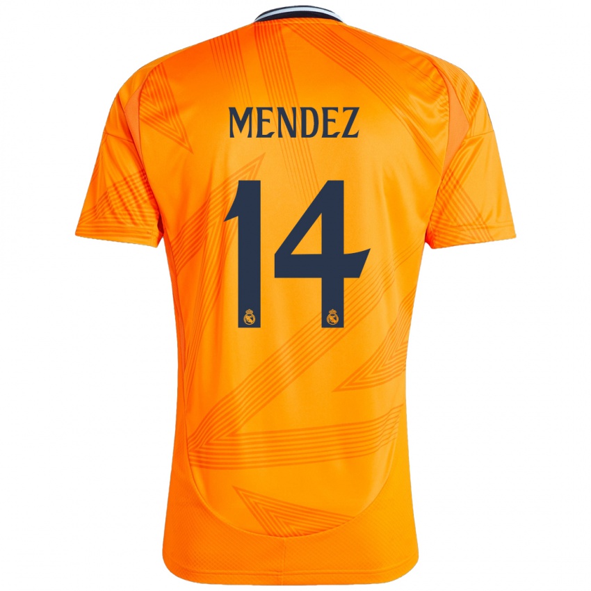 Bambino Maglia María Méndez #14 Arancione Kit Gara Away 2024/25 Maglietta