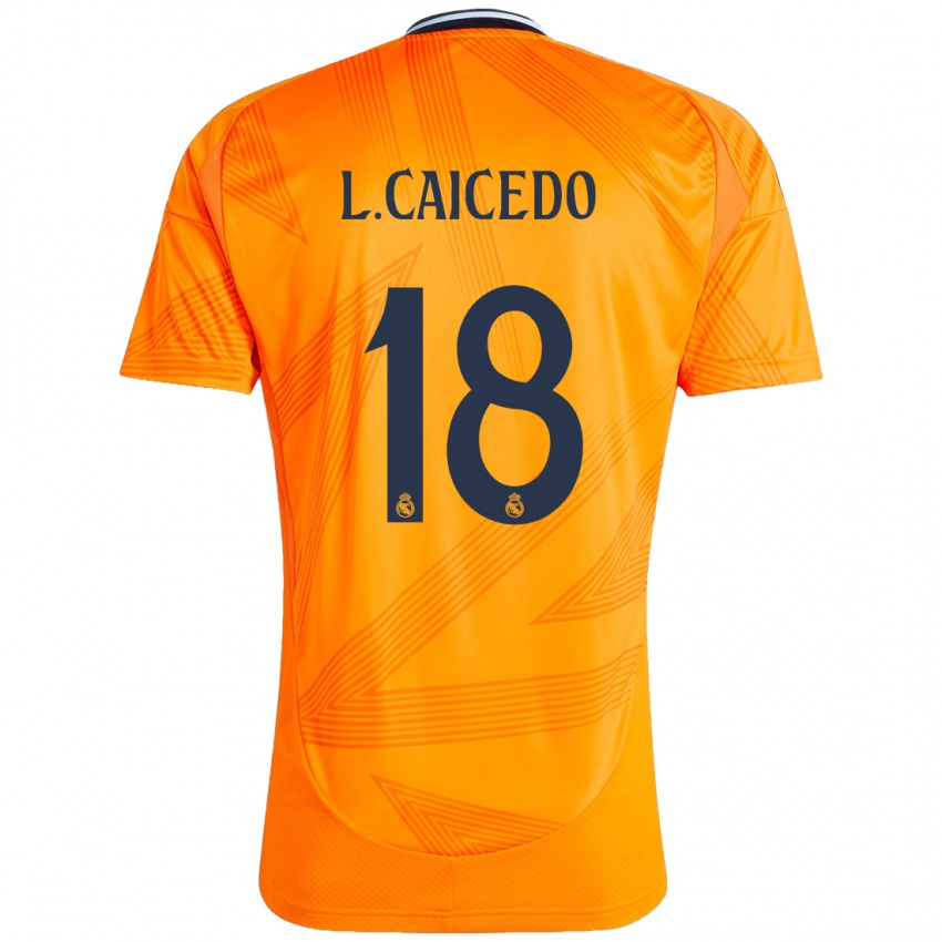 Bambino Maglia Linda Caicedo #18 Arancione Kit Gara Away 2024/25 Maglietta