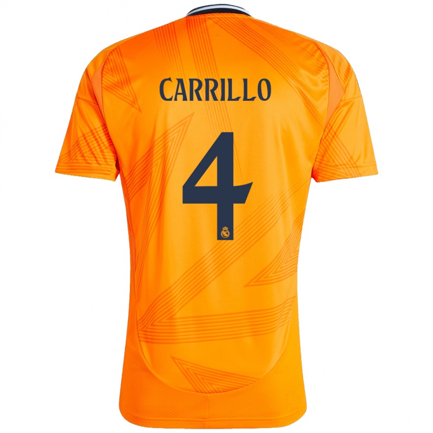 Bambino Maglia Alvaro Carrillo #4 Arancione Kit Gara Away 2024/25 Maglietta