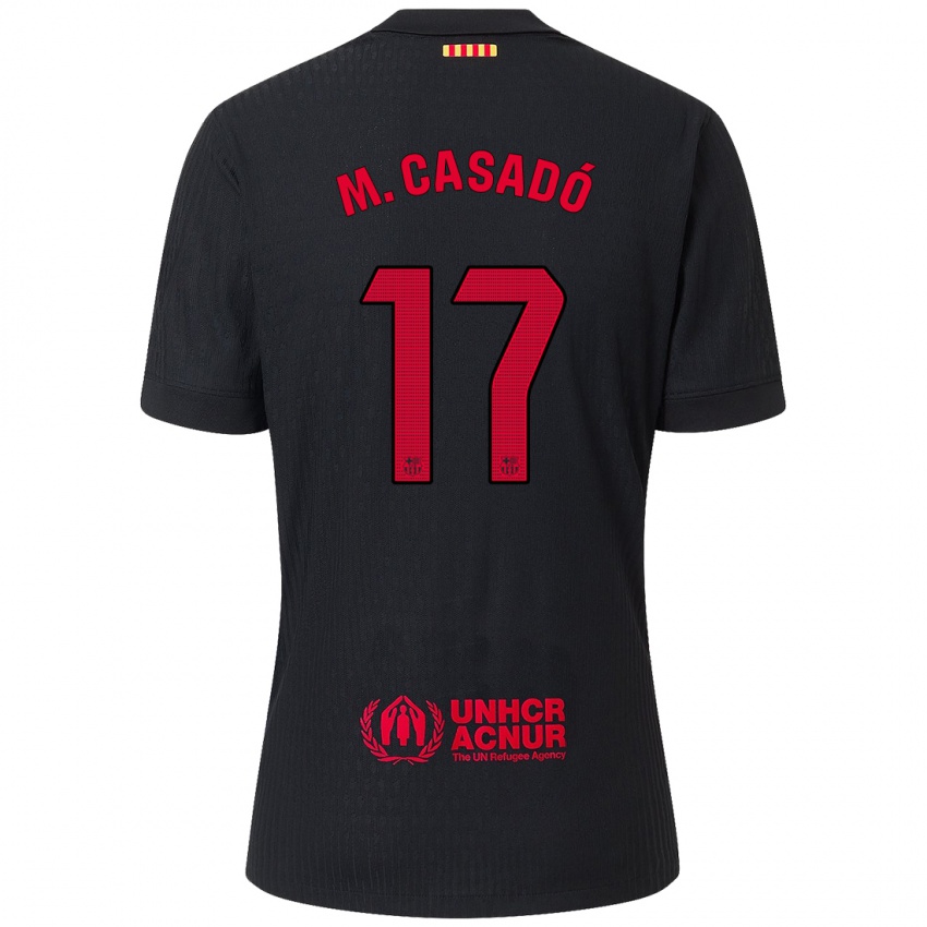 Bambino Maglia Marc Casado #17 Nero Rosso Kit Gara Away 2024/25 Maglietta