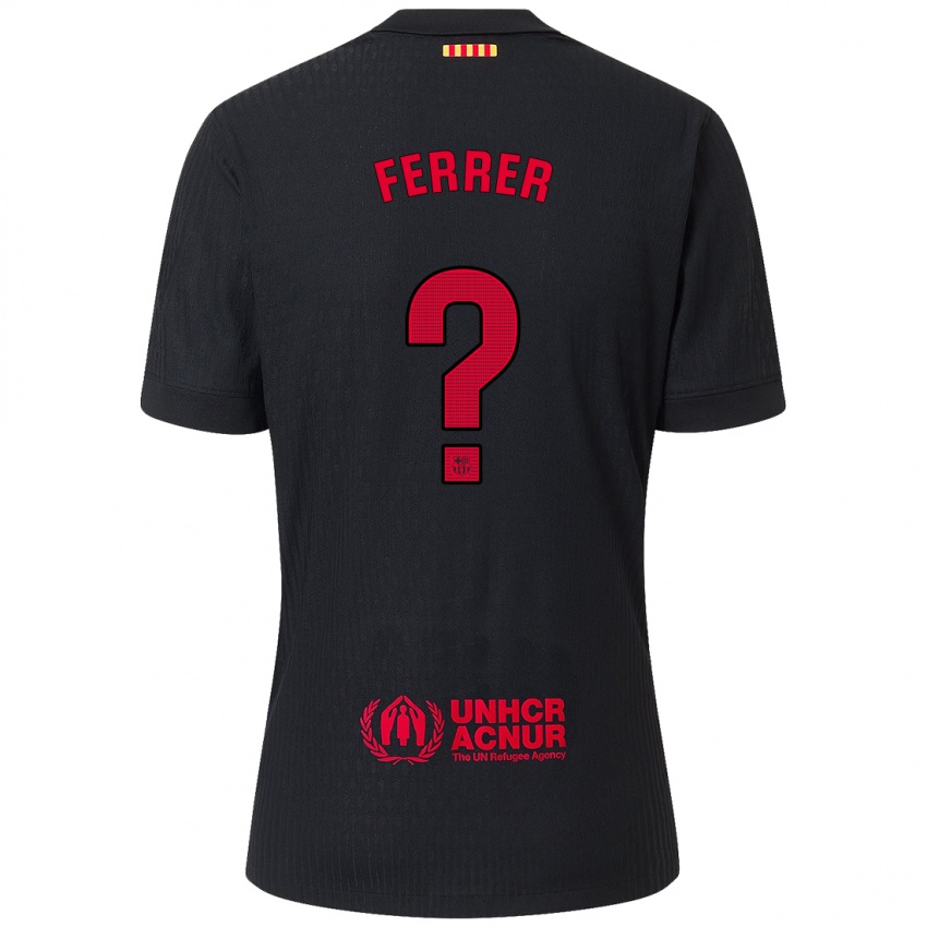 Bambino Maglia Dani Ferrer #0 Nero Rosso Kit Gara Away 2024/25 Maglietta