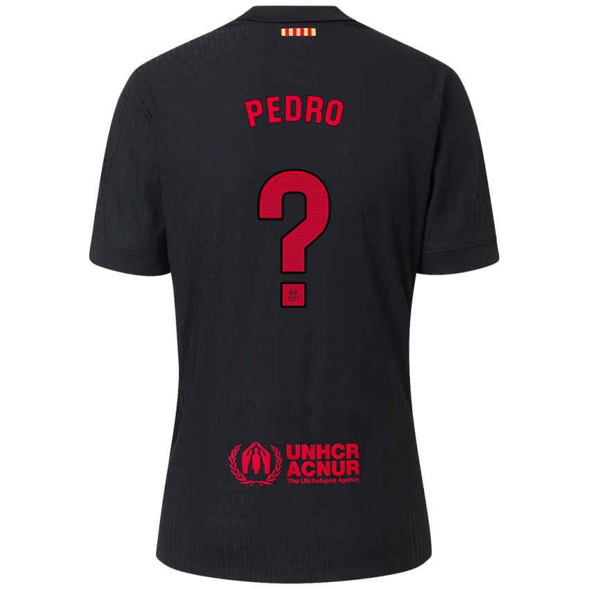 Bambino Maglia Pedro Rodríguez #0 Nero Rosso Kit Gara Away 2024/25 Maglietta