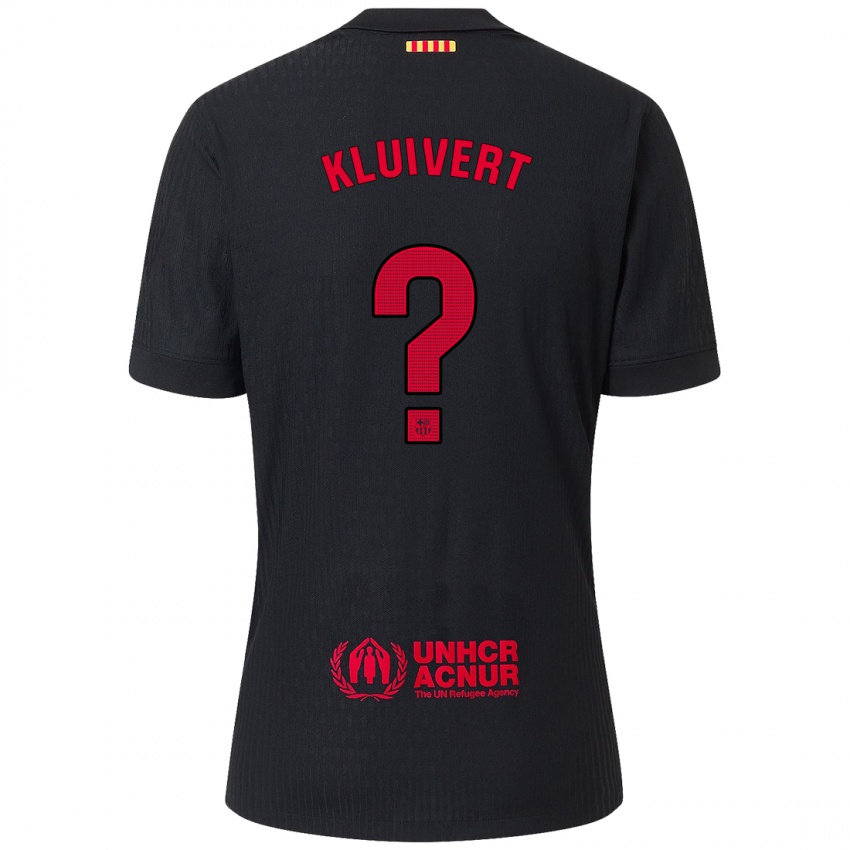 Bambino Maglia Shane Kluivert #0 Nero Rosso Kit Gara Away 2024/25 Maglietta