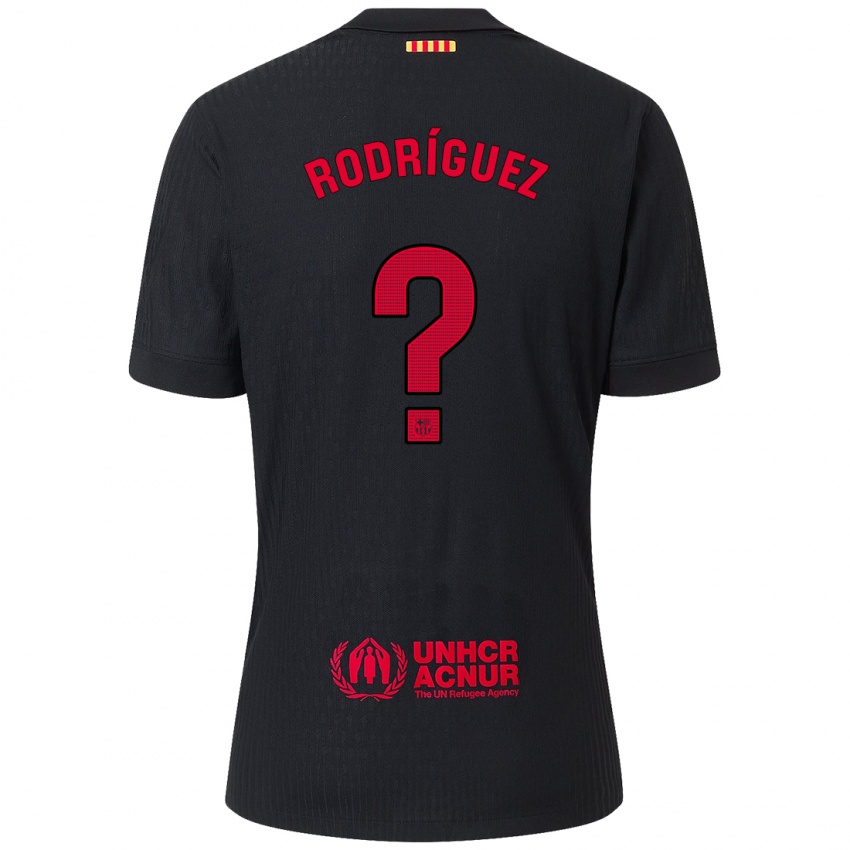 Bambino Maglia Alfredo Rodríguez #0 Nero Rosso Kit Gara Away 2024/25 Maglietta