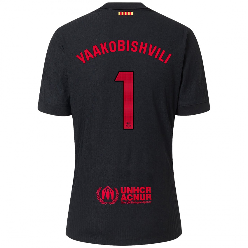 Bambino Maglia Áron Yaakobishvili #1 Nero Rosso Kit Gara Away 2024/25 Maglietta