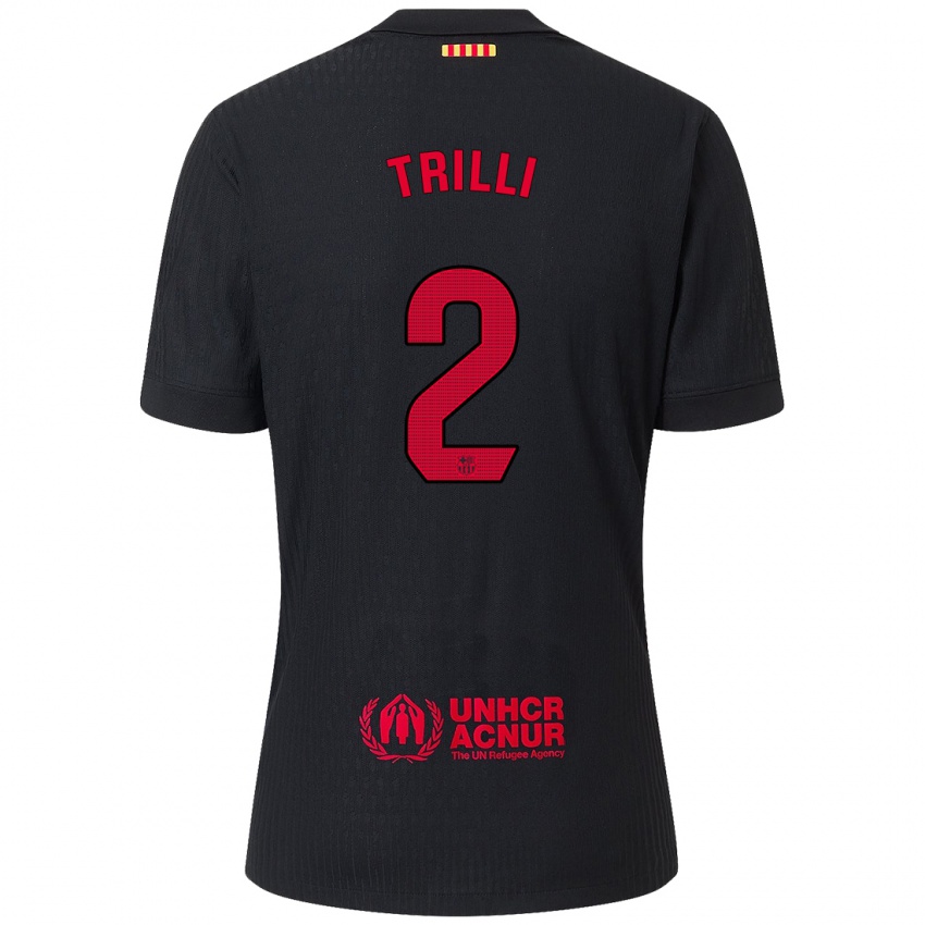 Bambino Maglia Trilli #2 Nero Rosso Kit Gara Away 2024/25 Maglietta