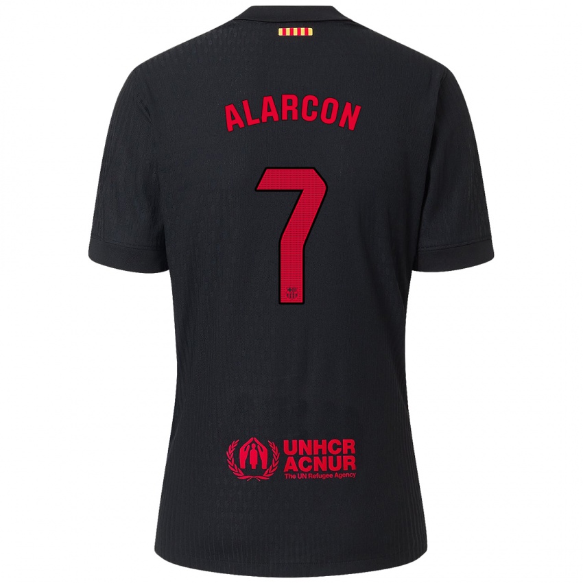 Bambino Maglia Angel Alarcon #7 Nero Rosso Kit Gara Away 2024/25 Maglietta