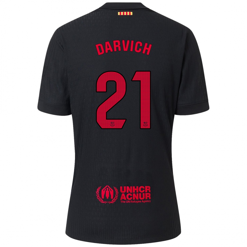 Bambino Maglia Noah Darvich #21 Nero Rosso Kit Gara Away 2024/25 Maglietta