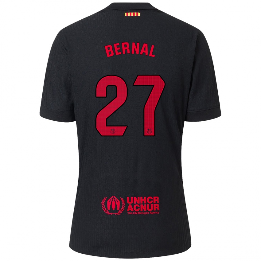 Bambino Maglia Marc Bernal #27 Nero Rosso Kit Gara Away 2024/25 Maglietta