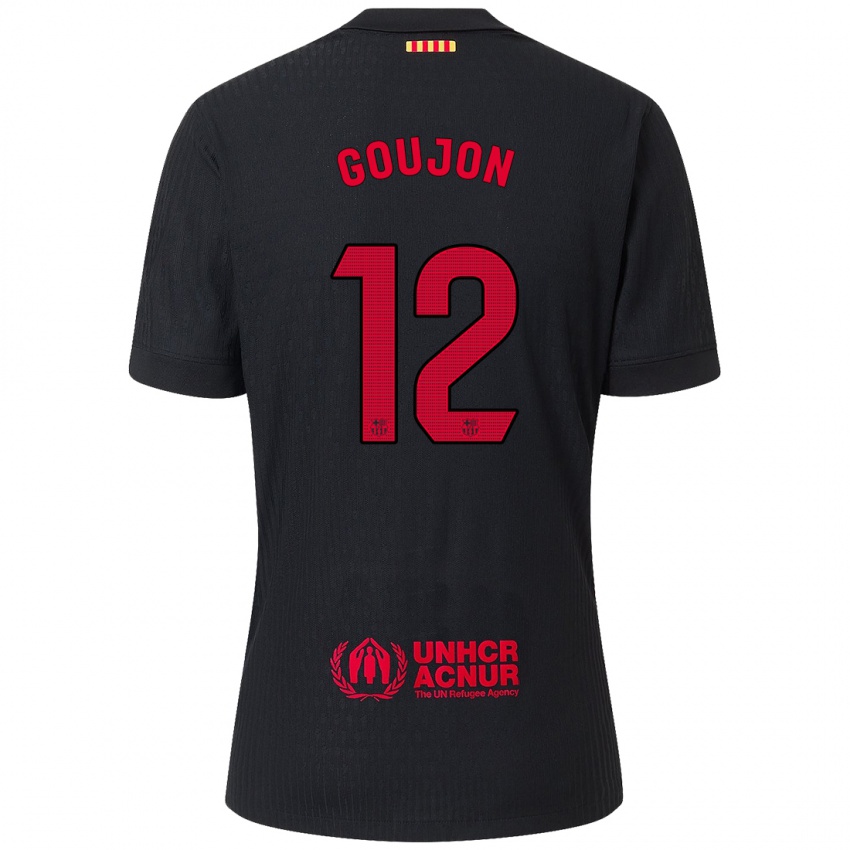 Bambino Maglia Iker Goujón #12 Nero Rosso Kit Gara Away 2024/25 Maglietta