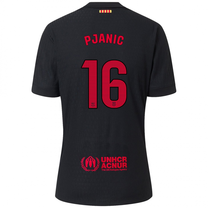 Bambino Maglia Miralem Pjanic #16 Nero Rosso Kit Gara Away 2024/25 Maglietta