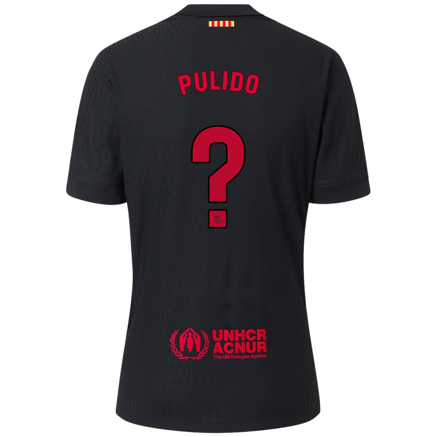 Bambino Maglia Ricard Pulido #0 Nero Rosso Kit Gara Away 2024/25 Maglietta