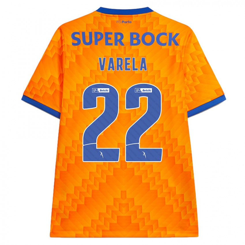 Bambino Maglia Alan Varela #22 Arancione Kit Gara Away 2024/25 Maglietta