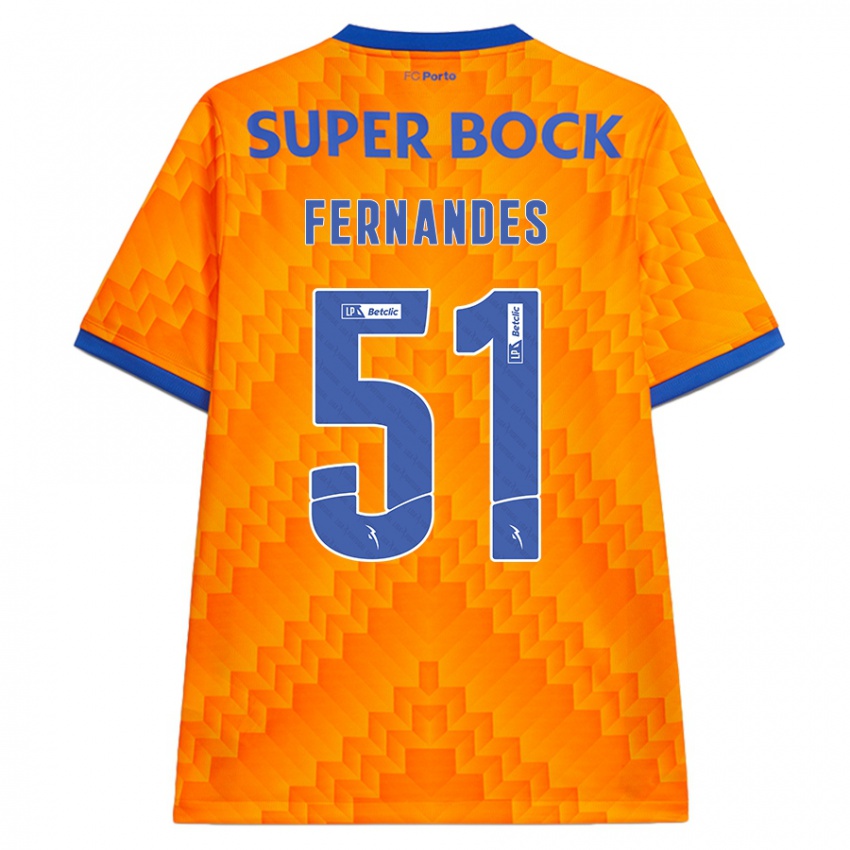 Bambino Maglia Diogo Fernandes #51 Arancione Kit Gara Away 2024/25 Maglietta