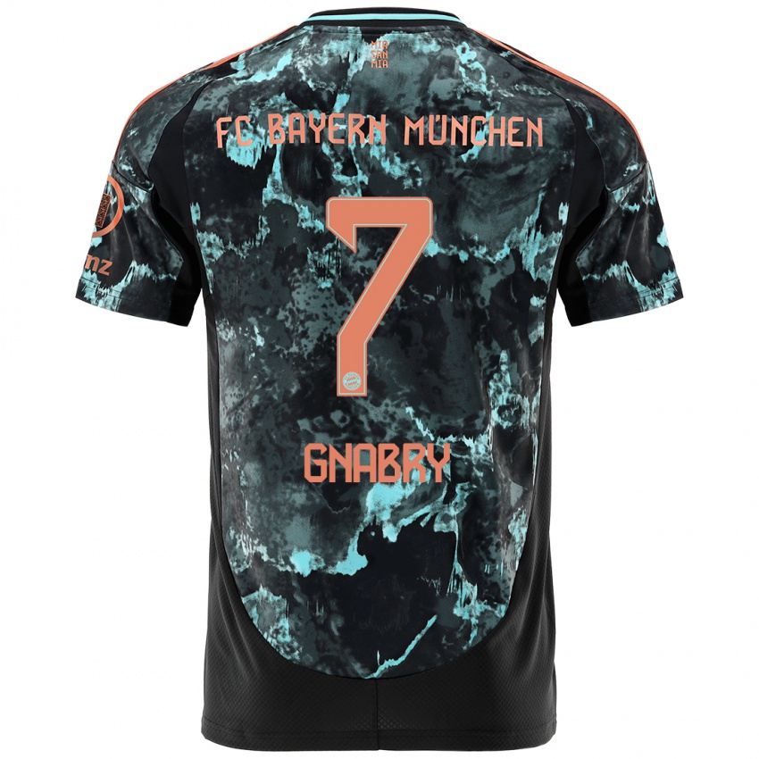 Bambino Maglia Serge Gnabry #7 Nero Kit Gara Away 2024/25 Maglietta