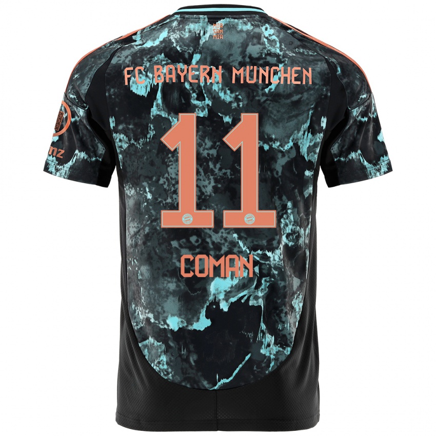 Bambino Maglia Kingsley Coman #11 Nero Kit Gara Away 2024/25 Maglietta