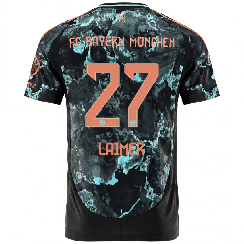 Bambino Maglia Konrad Laimer #27 Nero Kit Gara Away 2024/25 Maglietta