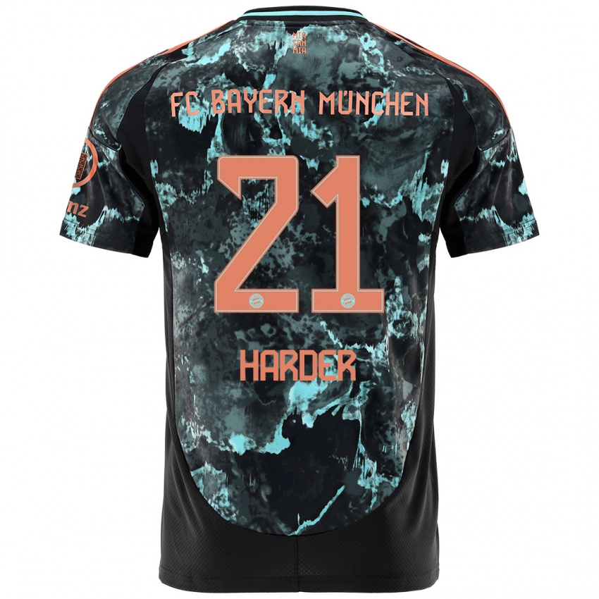 Bambino Maglia Pernille Harder #21 Nero Kit Gara Away 2024/25 Maglietta