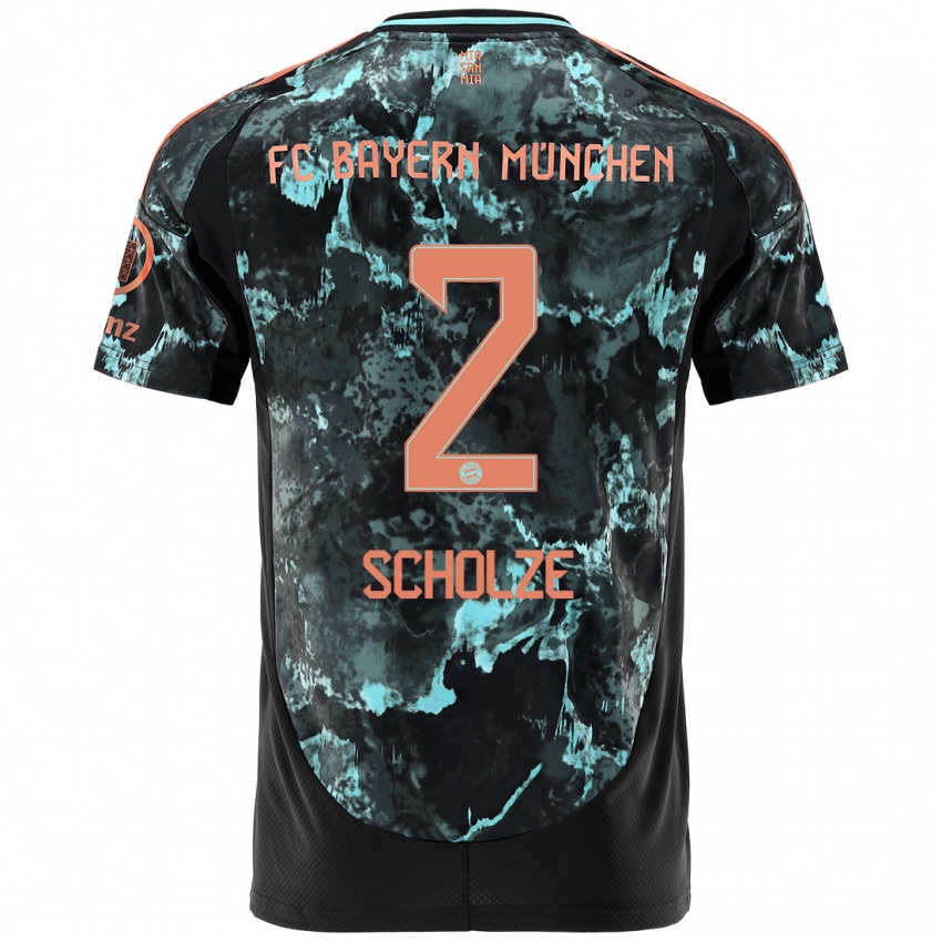 Bambino Maglia Max Scholze #2 Nero Kit Gara Away 2024/25 Maglietta