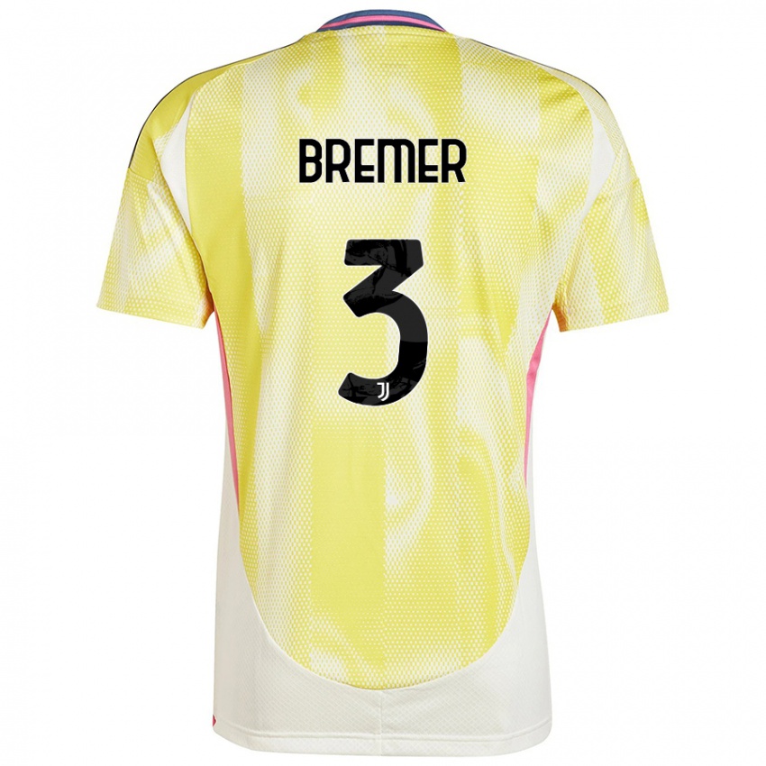 Bambino Maglia Bremer #3 Giallo Solare Kit Gara Away 2024/25 Maglietta