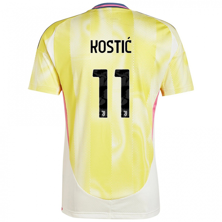 Bambino Maglia Filip Kostic #11 Giallo Solare Kit Gara Away 2024/25 Maglietta