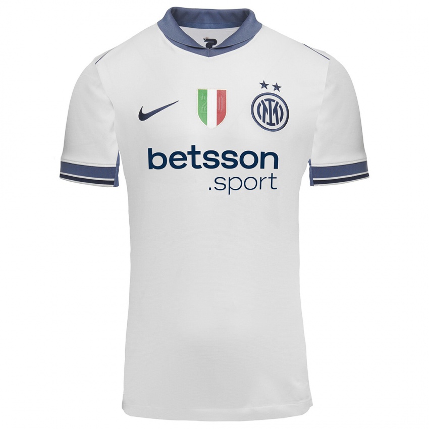 Bambino Maglia Mike Aidoo #2 Bianco Grigio Kit Gara Away 2024/25 Maglietta