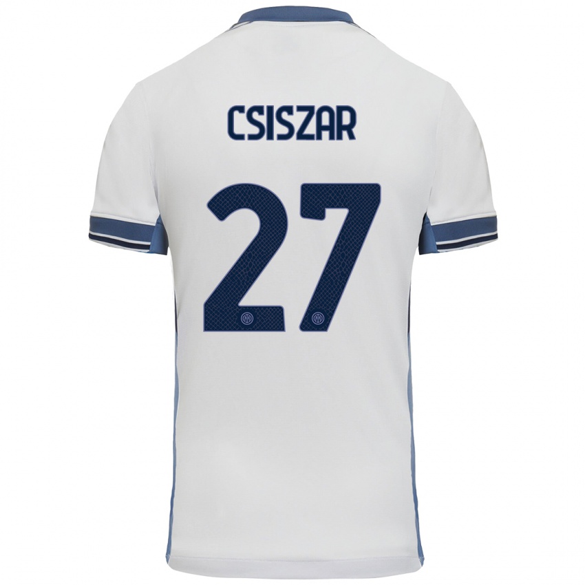 Bambino Maglia Henrietta Csiszar #27 Bianco Grigio Kit Gara Away 2024/25 Maglietta