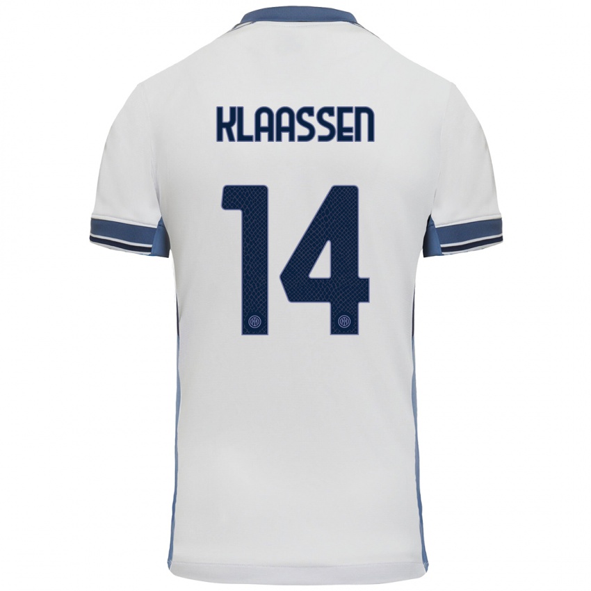 Bambino Maglia Davy Klaassen #14 Bianco Grigio Kit Gara Away 2024/25 Maglietta