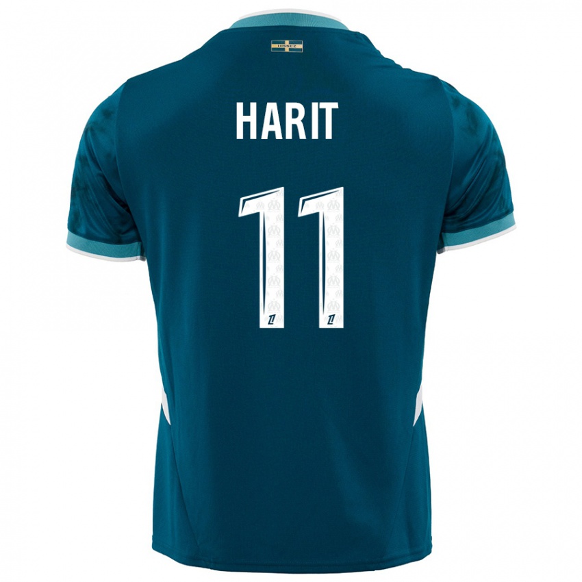 Bambino Maglia Amine Harit #11 Turchese Blu Kit Gara Away 2024/25 Maglietta