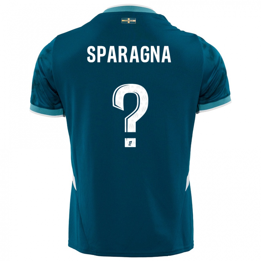 Bambino Maglia Stéphane Sparagna #0 Turchese Blu Kit Gara Away 2024/25 Maglietta