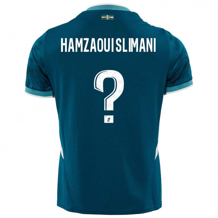 Bambino Maglia Hilan Hamzaoui Slimani #0 Turchese Blu Kit Gara Away 2024/25 Maglietta