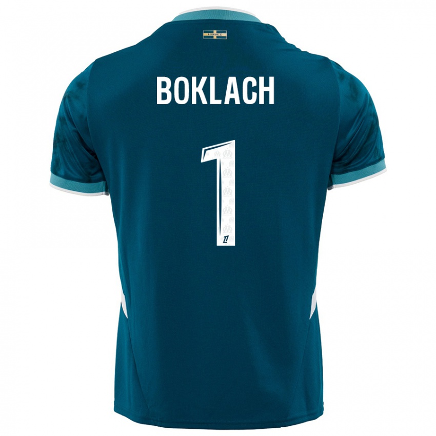 Bambino Maglia Kateryna Boklach #1 Turchese Blu Kit Gara Away 2024/25 Maglietta