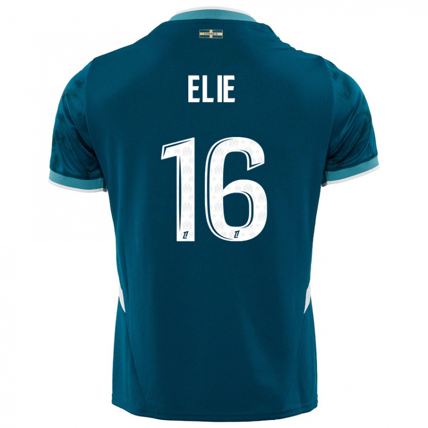 Bambino Maglia Anaïs Elie #16 Turchese Blu Kit Gara Away 2024/25 Maglietta