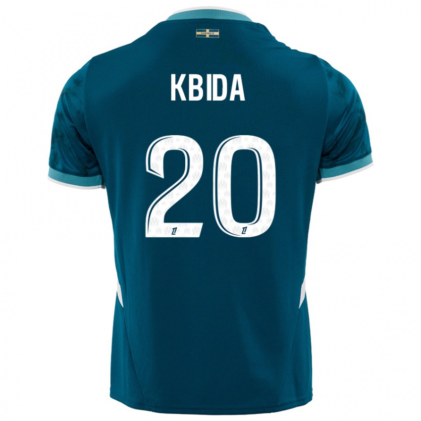 Bambino Maglia Inès Kbida #20 Turchese Blu Kit Gara Away 2024/25 Maglietta