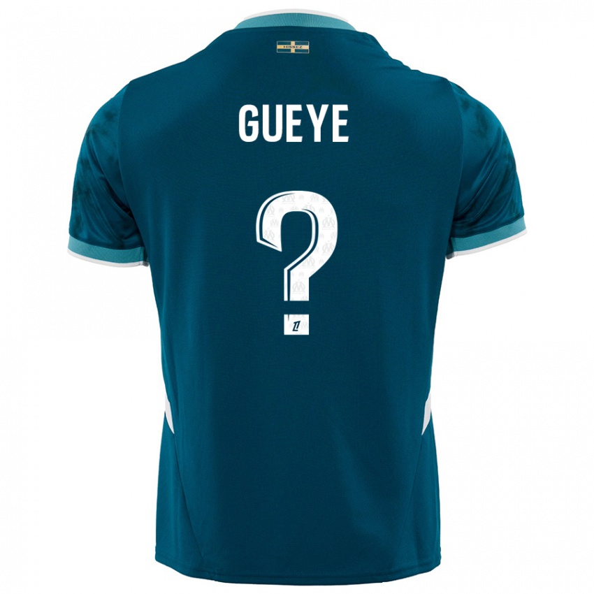 Bambino Maglia Daouda Gueye #0 Turchese Blu Kit Gara Away 2024/25 Maglietta