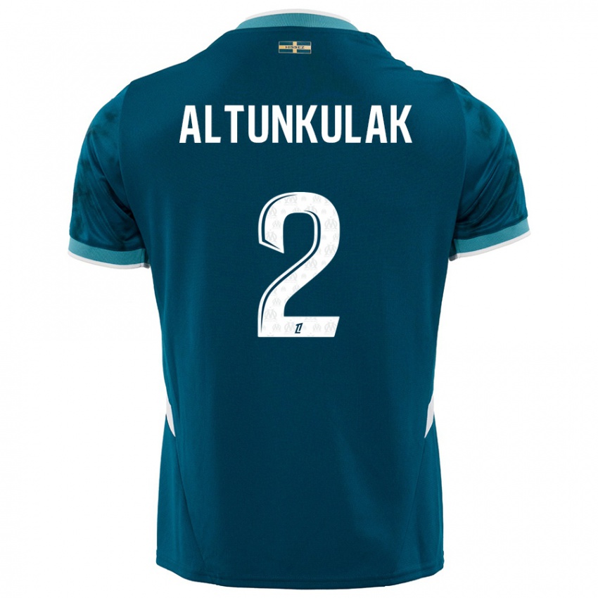 Bambino Maglia Selen Altunkulak #2 Turchese Blu Kit Gara Away 2024/25 Maglietta