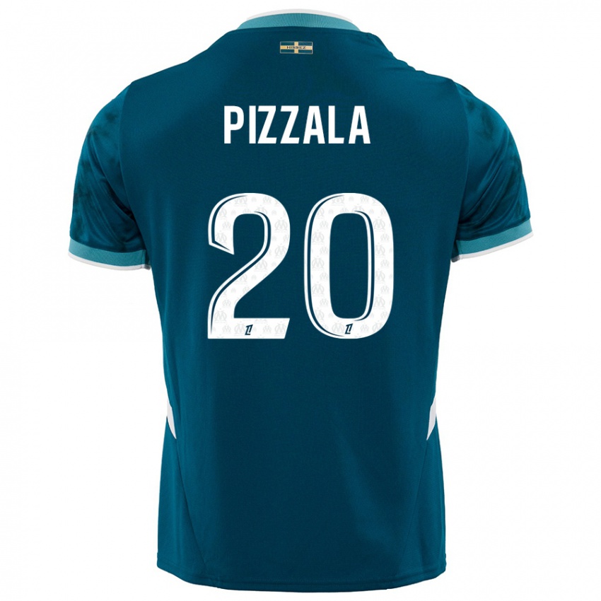 Bambino Maglia Caroline Pizzala #20 Turchese Blu Kit Gara Away 2024/25 Maglietta