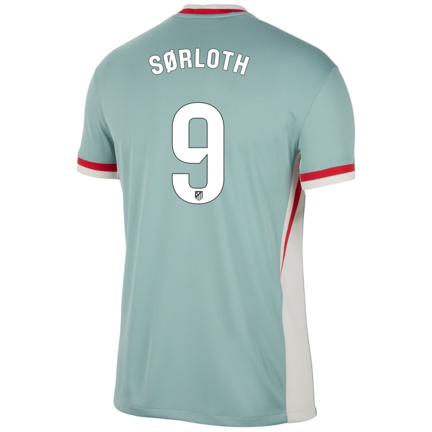 Bambino Maglia Alexander Sørloth #9 Beige Chiaro Blu Kit Gara Away 2024/25 Maglietta