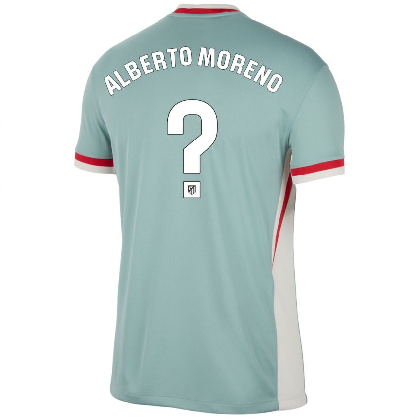 Bambino Maglia Alberto Moreno #0 Beige Chiaro Blu Kit Gara Away 2024/25 Maglietta