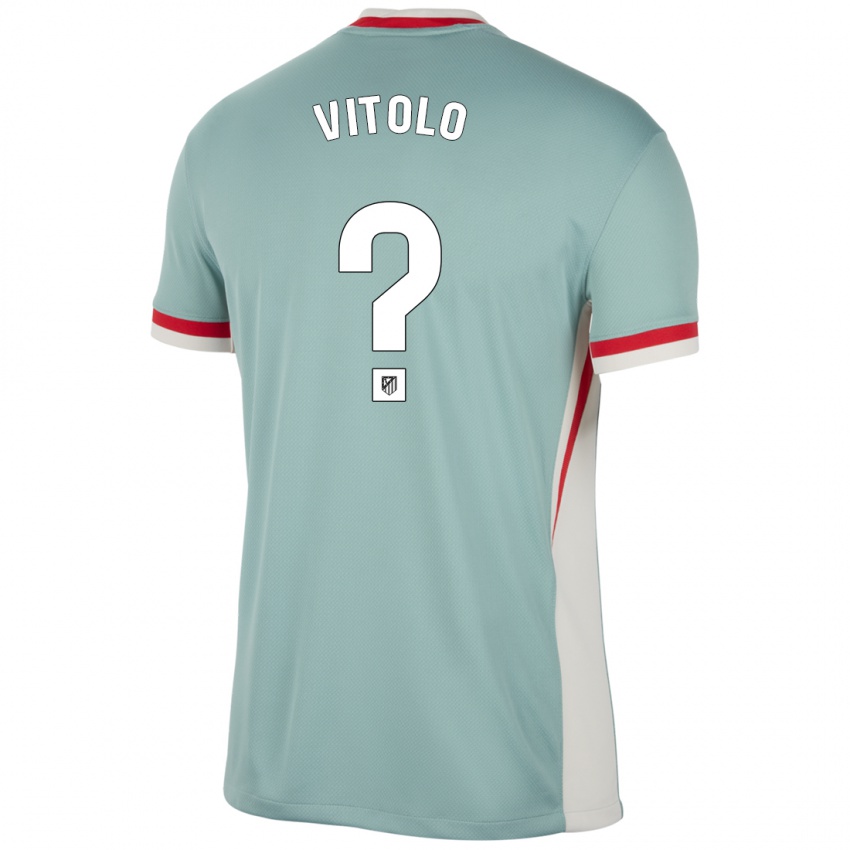 Bambino Maglia Vitolo #0 Beige Chiaro Blu Kit Gara Away 2024/25 Maglietta