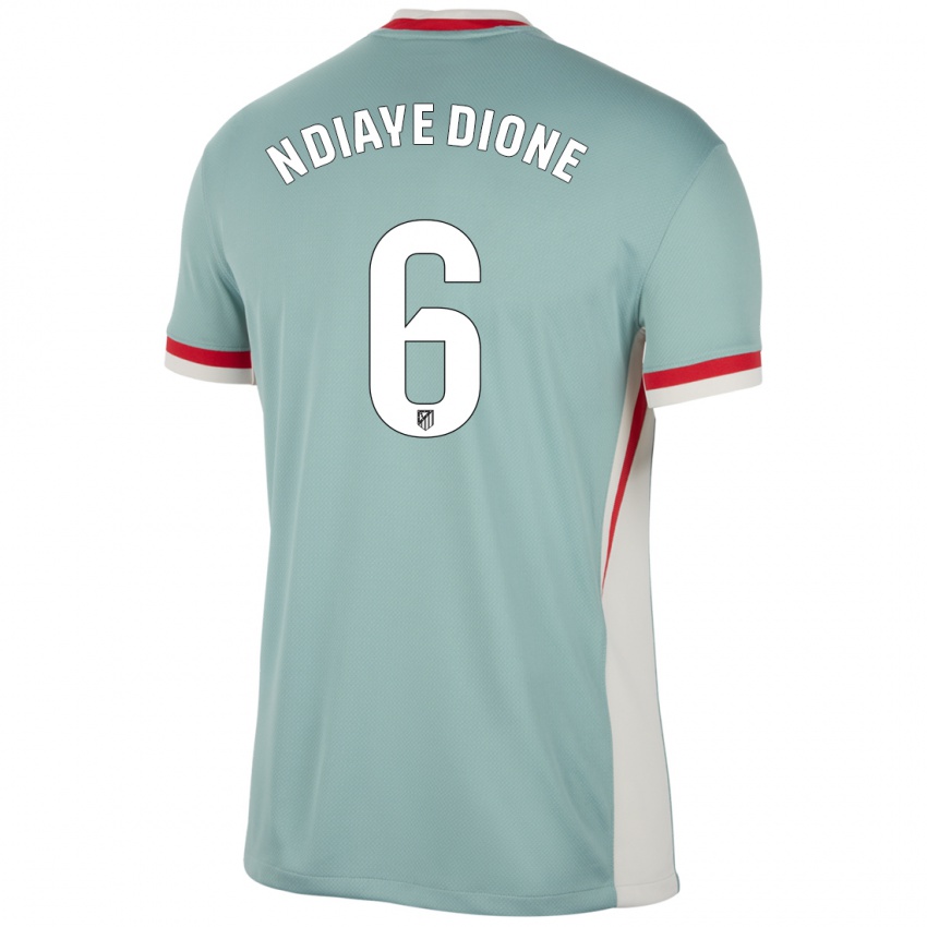 Bambino Maglia Assane Ndiaye Dione #6 Beige Chiaro Blu Kit Gara Away 2024/25 Maglietta