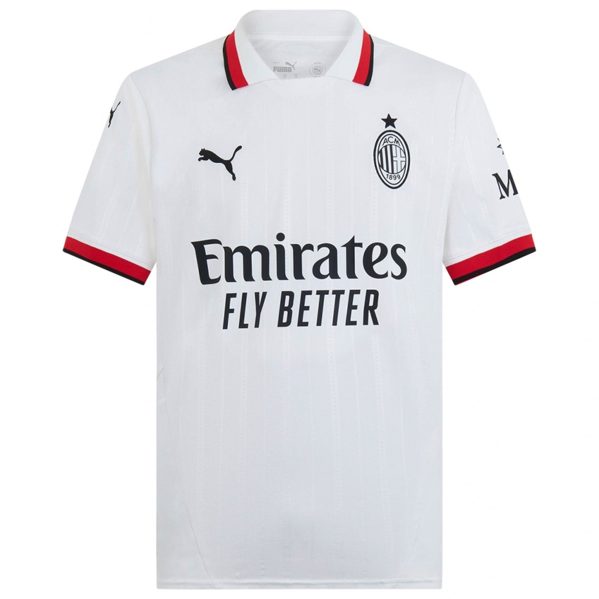 Bambino Maglia Noah Okafor #17 Bianco Nero Rosso Kit Gara Away 2024/25 Maglietta