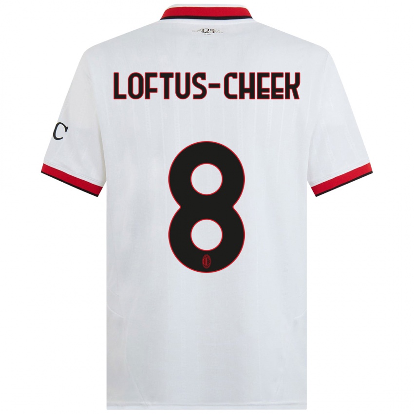 Bambino Maglia Ruben Loftus-Cheek #8 Bianco Nero Rosso Kit Gara Away 2024/25 Maglietta