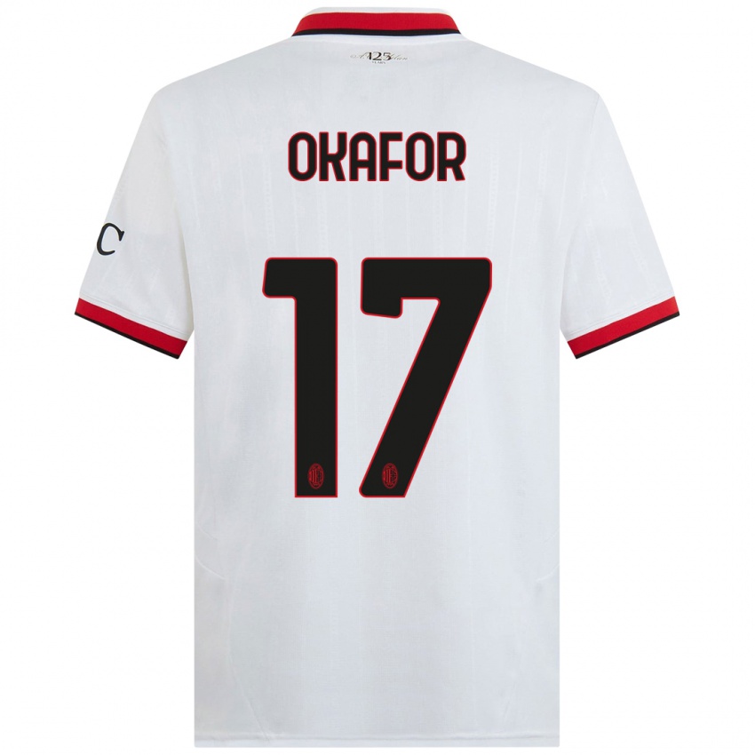 Bambino Maglia Noah Okafor #17 Bianco Nero Rosso Kit Gara Away 2024/25 Maglietta