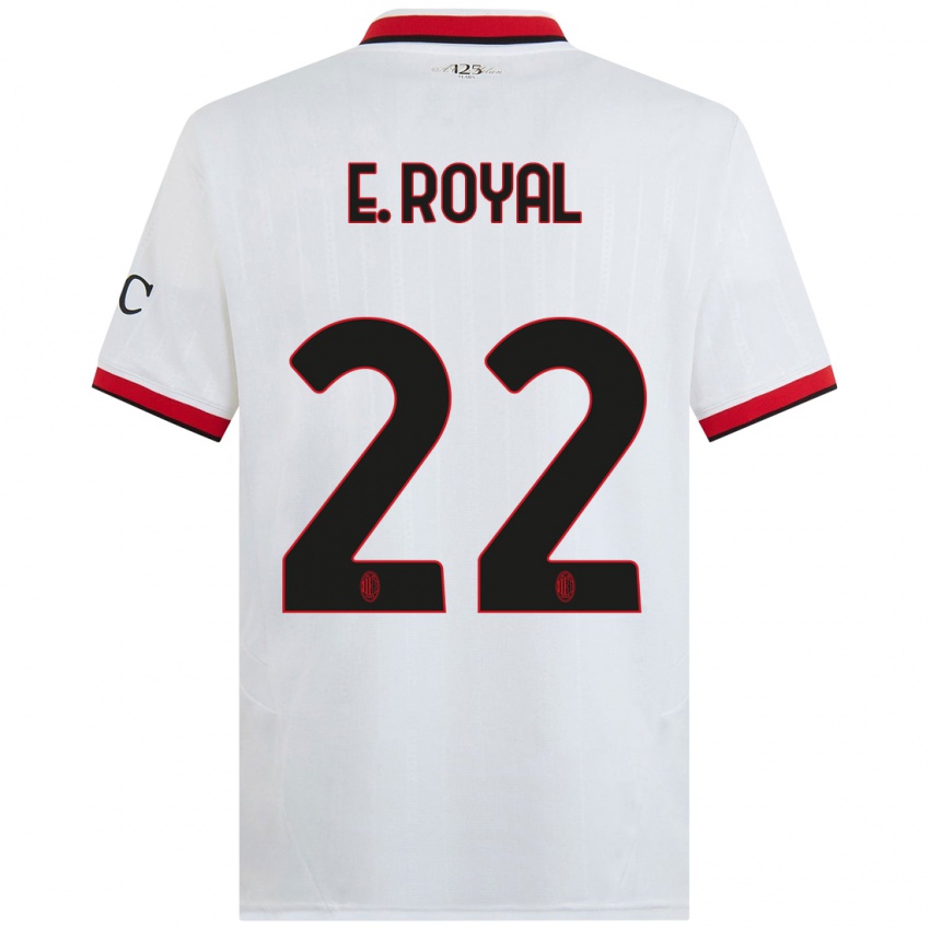 Bambino Maglia Emerson Royal #22 Bianco Nero Rosso Kit Gara Away 2024/25 Maglietta