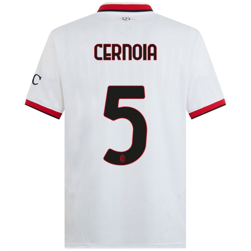 Bambino Maglia Valentina Cernoia #5 Bianco Nero Rosso Kit Gara Away 2024/25 Maglietta