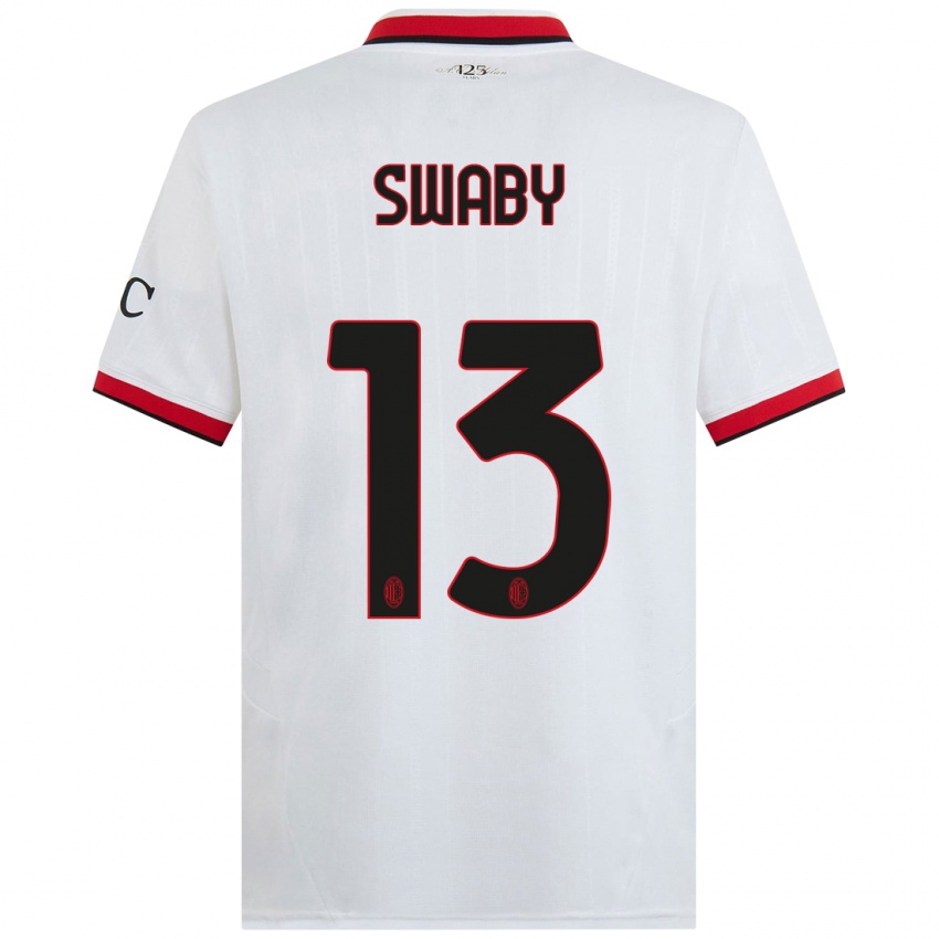 Bambino Maglia Allyson Swaby #13 Bianco Nero Rosso Kit Gara Away 2024/25 Maglietta