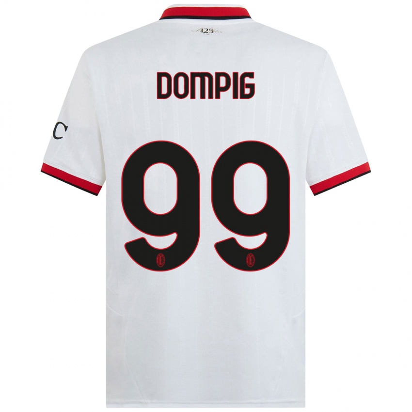 Bambino Maglia Chanté Dompig #99 Bianco Nero Rosso Kit Gara Away 2024/25 Maglietta